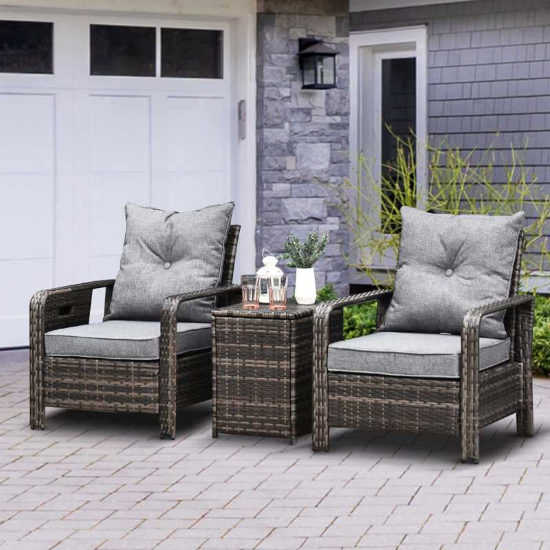 Latitude Run® Anayssa Wicker/Rattan 2 Person Seating Group with Cushions & Reviews Wayfair